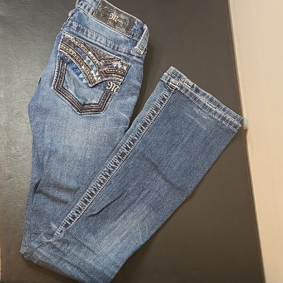 Miss Me Blue Jeans with Embellished Pockets - Picture 2 of 12